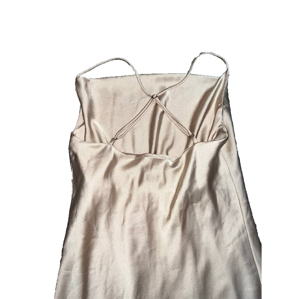 Show me Your Mumu Y2K Tuscany Maxi Slip Dress prom Champagne Satin S A006605 - Picture 11 of 11